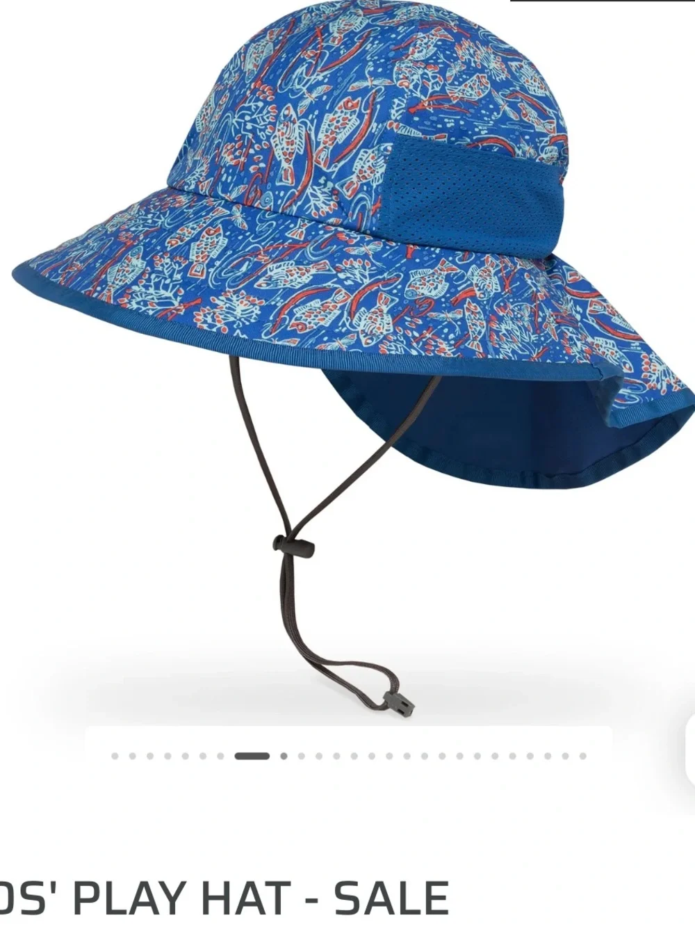 Sunday afternoons Kids Blue Fish Print Sun Hat